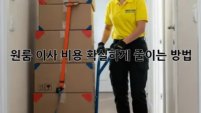 원룸 이사 비용 확실하게 줄이는 방법!